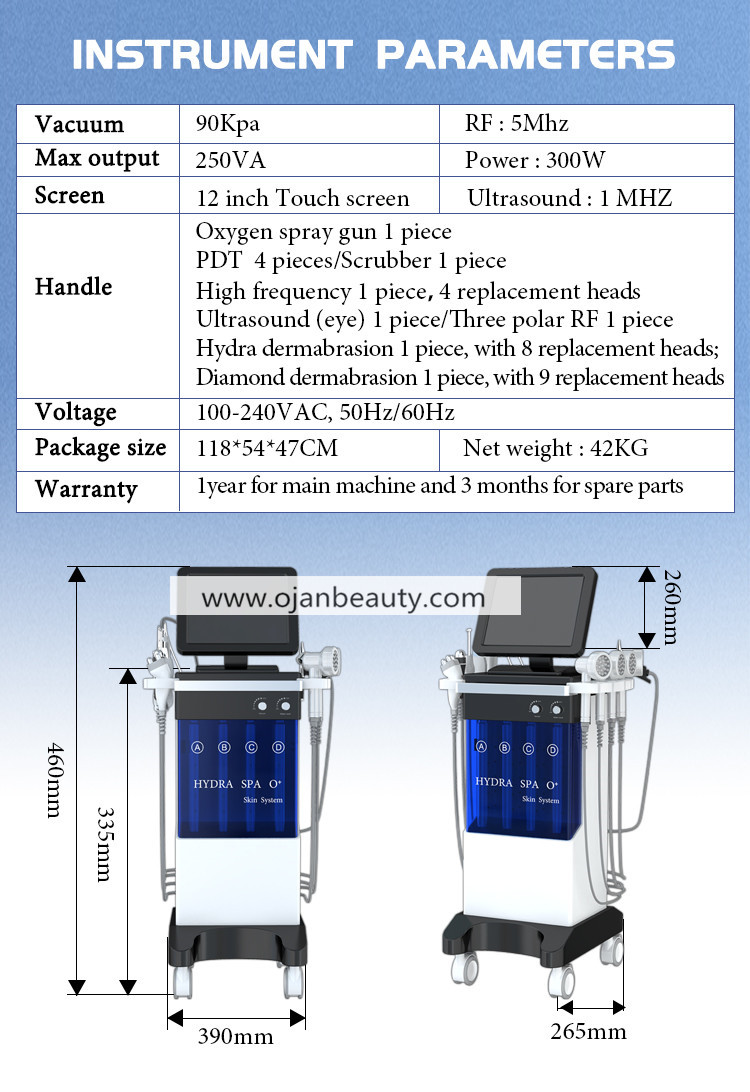 12 in 1 hydra dermabrasion facial peel machine