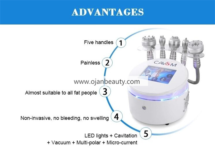 5 in 1 vacuum cavitation rf slimming machine 
