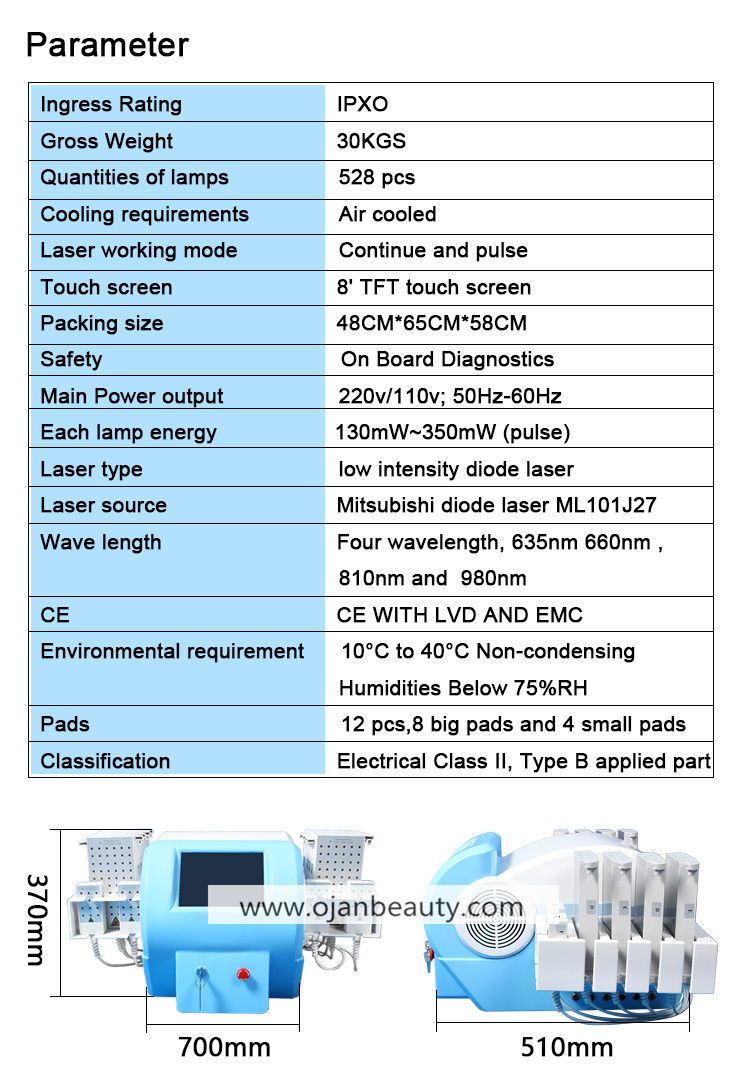 528-diode-4D-lipo-laser-635nm-650nm-810nm-980nm-mitsubishi-4d-lipolaser-lipo-laser-machine  