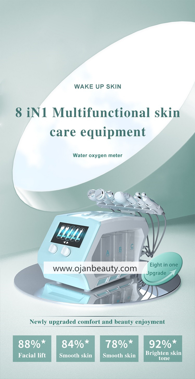 8 IN 1 Hydra Oxygen Facial Machine Hydra Dermabrasion Facial Machine